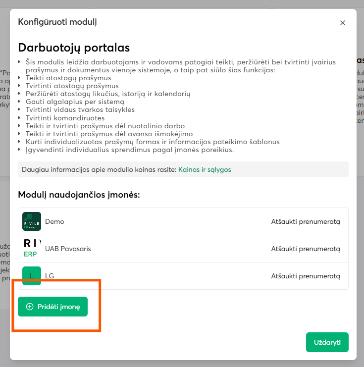 moduliai